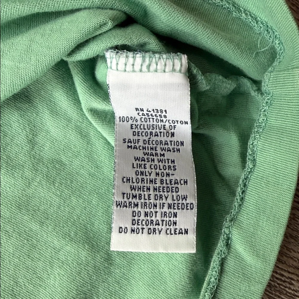 Polo Ralph Lauren Tee Green Cotton Classic Fit Jersey V-Neck T-Shirt Size Medium